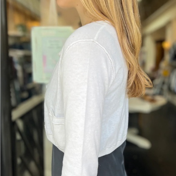 Brazeau tricot link cropped cardi cashmere/cotton blend small - Picture 3 of 4